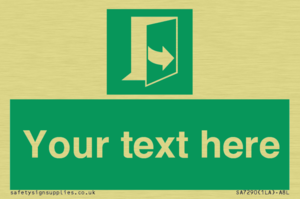 Custom sign safe condition door opens pulling left hand side